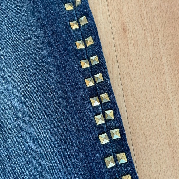Current/Elliott Gold Studded Cropped Jeans Sz 27 - Picture 9 of 11